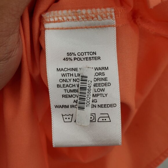 Foxcroft Wrinkle Free Button Up Shirt Plus Size Short Sleeve 18 Womens Orange - Picture 6 of 12